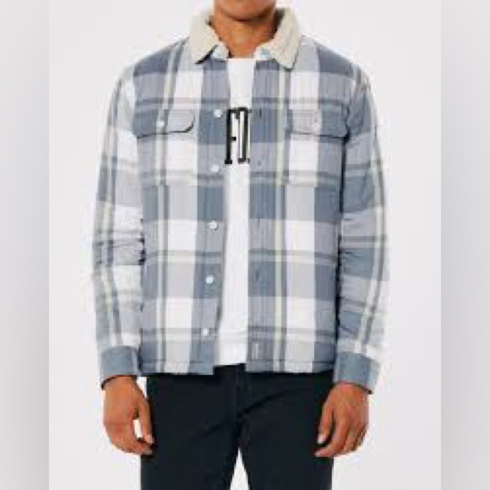Hollister men’s plaid fleece lined jacket